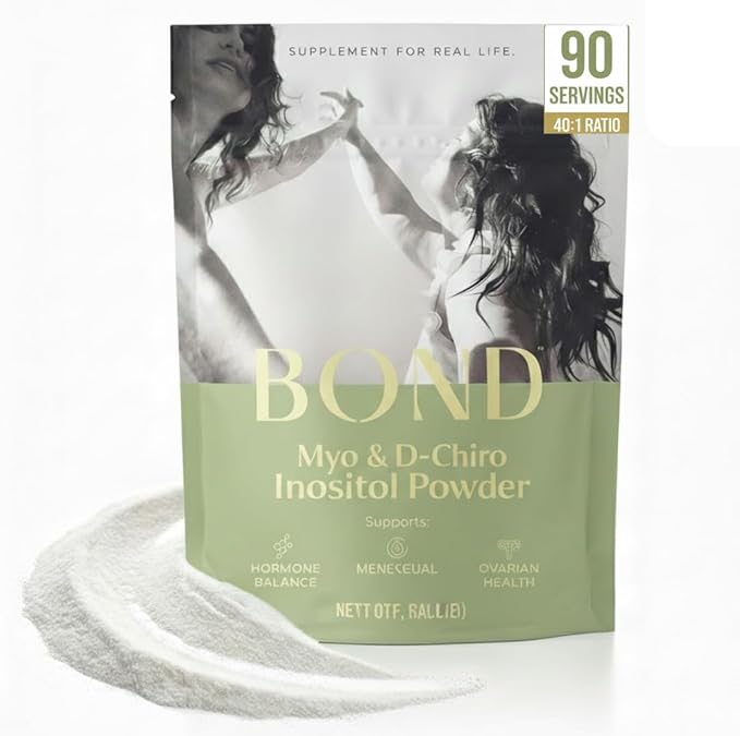 Bond Myo-Inositol &amp D-Chiro Inositol Powder – Hormone Balance Cycle Regularity &amp Ovarian Support Supplement for Women – 40:1 Ratio Formula – Vegan Sugar-Free 90 Servings