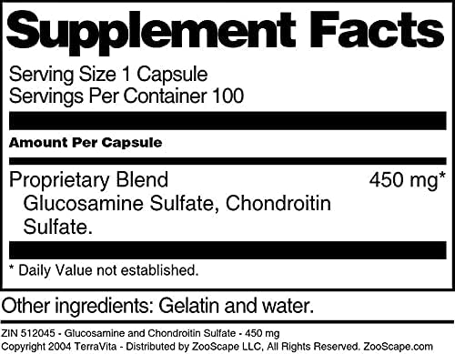 Glucosamine and Chondroitin Sulfate - 450 mg (100 Capsules ZIN: 512045) - 3 Pack