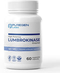 Puregen Labs Lumbrokinase 40mg per Capsule High Potency Supplement | High Activity Lumbrokinase Enzymes | No Harmful Additives | Non-GMO | Gluten Free - 60 Vegetarian Capsules