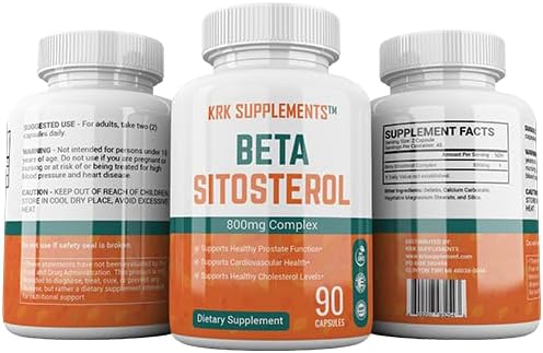KRK SUPPLEMENTS 2 Bottles Beta Sitosterol 800mg Per Serving 180 Total Capsules Prostate Support