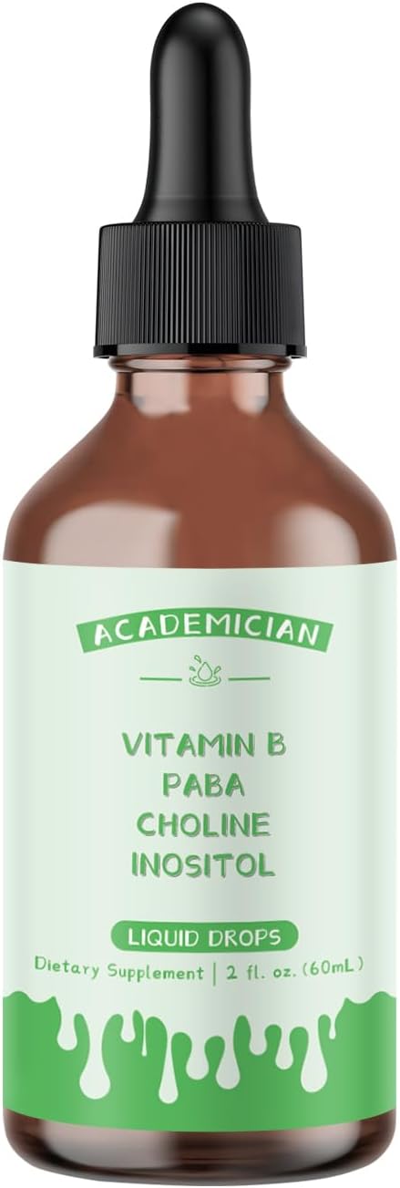 Vitamin B with Vitamin B12 Liquid Drops PABA Choline Inositol Liquid - 60ml