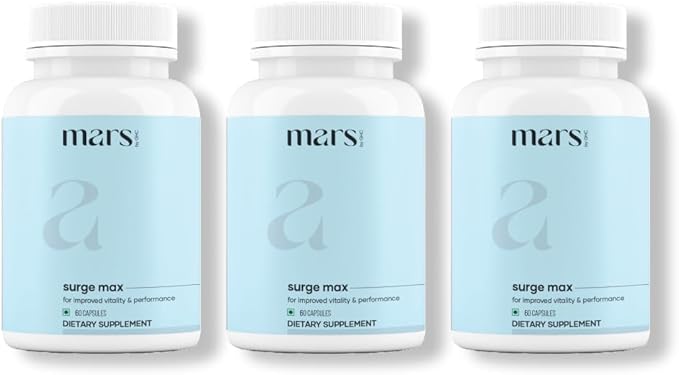 mars by GHC Natural Surge Max Capsules – Enriched with Shilajit Safed Musli and Gokshura for Enhanced Vitality and Overall Well-Being – 60 Capsules (Pack of 3)