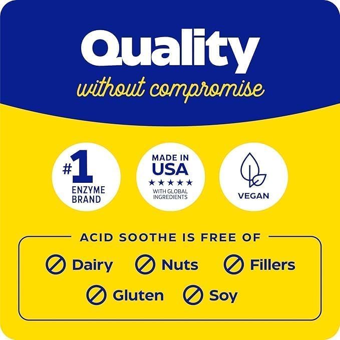 Enzymedica Acid Soothe Support for Occasional Heartburn 3-in-1 Formula with Enzymes &amp Soothing Herbs 90 Count