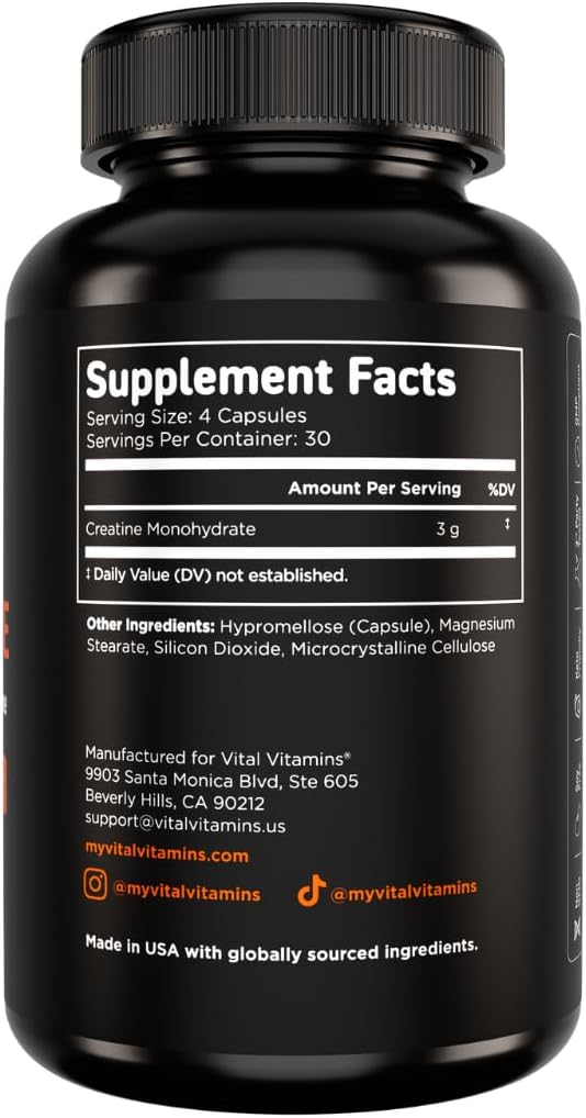 Vital Vitamins Resveratrol 60 ct + Creatine Capsules 120 ct