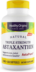 Healthy Origins Astaxanthin 12 mg (Natural Astapure Triple Strength Non-GMO Gluten Free Eye Support Joint Support Immune Support) 150 Softgels