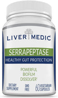 Serrapeptase Pure Digestive Proteolytic Enzymes Enteric Coated Premium Healthy Gut Protection and Vegan Liver Support Supplement for Sinus Respiratory and Gut Health NonGMO (60 Caps)