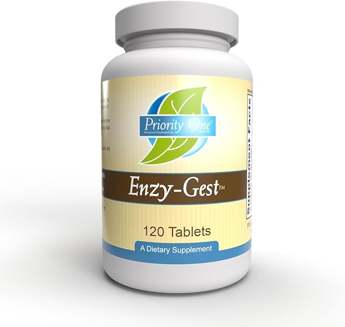 Priority One Vitamins Enzy Gest 120 Tablets - Pancreatic Enzymes and More Supporting Healthy Digestion and intestinal Activity.*
