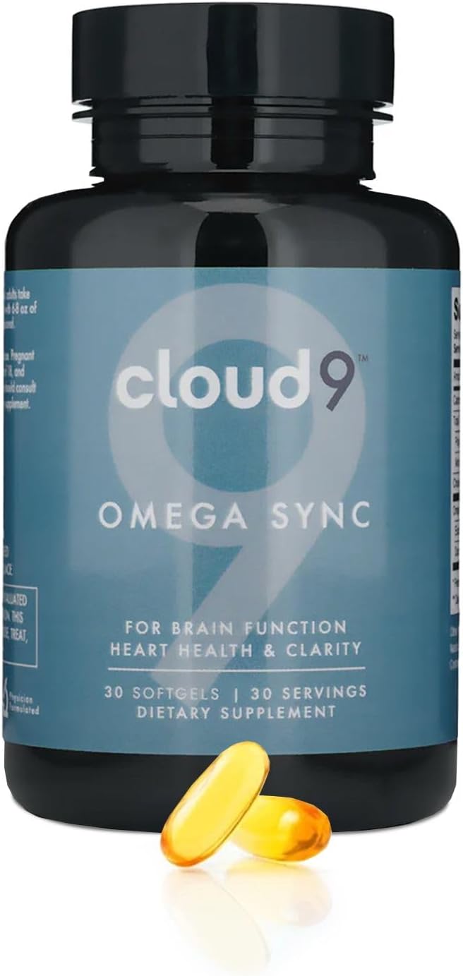 Omega Sync – Triple Strength Omega 3 Fish Oil with EPA &amp DHA – Heart Brain &amp Mood Support – Lemon Flavor Burpless Capsules