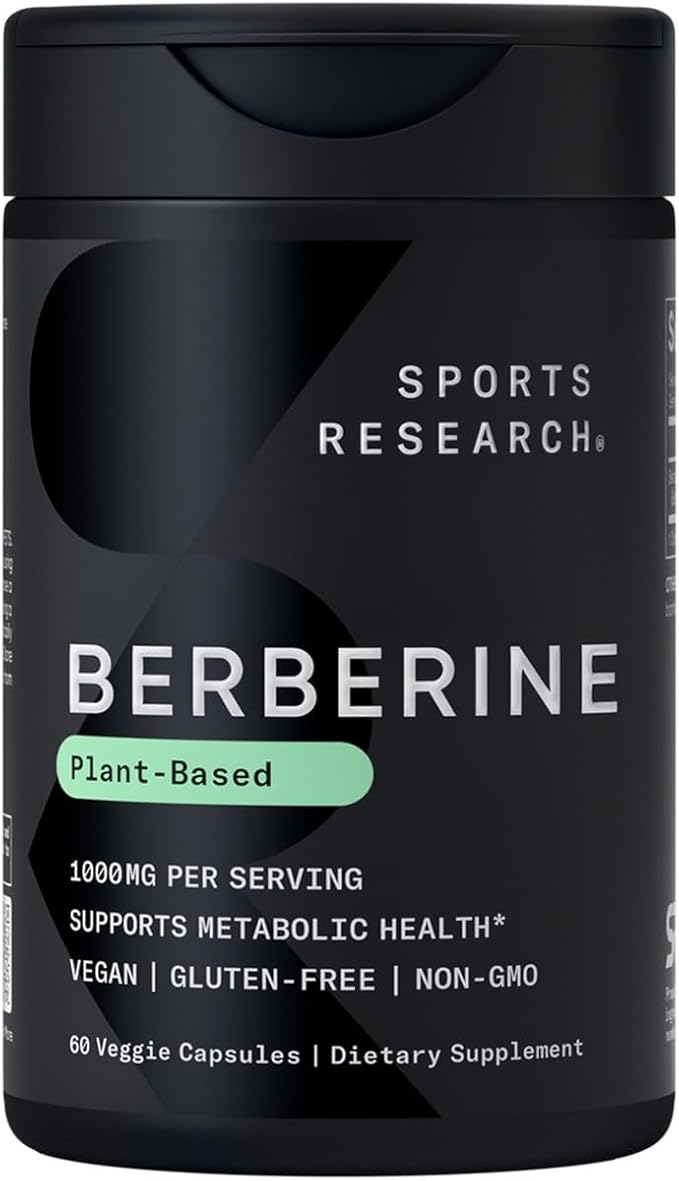 Sports Research Body Wellness Pack - Vegan Berberine &amp Vitamin D3 + K2 Supplements complemented by Triple Strength Omega-3 Fish Oil with EPA &amp DHA Fatty Acids (One Softgel per Day Recommended)
