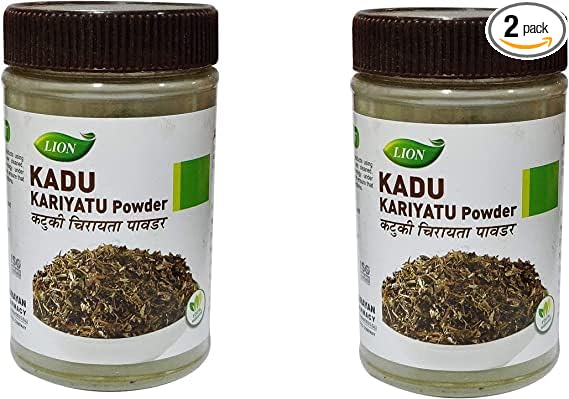 (Pack of 2) Lion Ayurveda Kadu Kariyatu (Powder) (80gm Each) | 100% Ayurvedic with Natural Ingredients - by pharmacylife