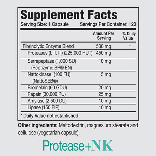 Natural Living Protease-NK Enzymes - 120 Capsules