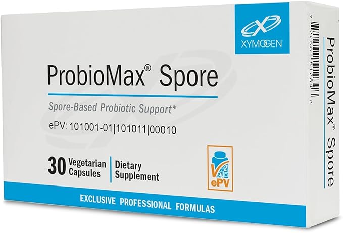 XYMOGEN ProbioMax Spore - Digestive &amp Regularity Support - with Bacillus Subtilis &amp Bacillus Clausii - Acid-Resistant - Vegetarian Non-GMO &amp Gluten-Free - 30 Capsules