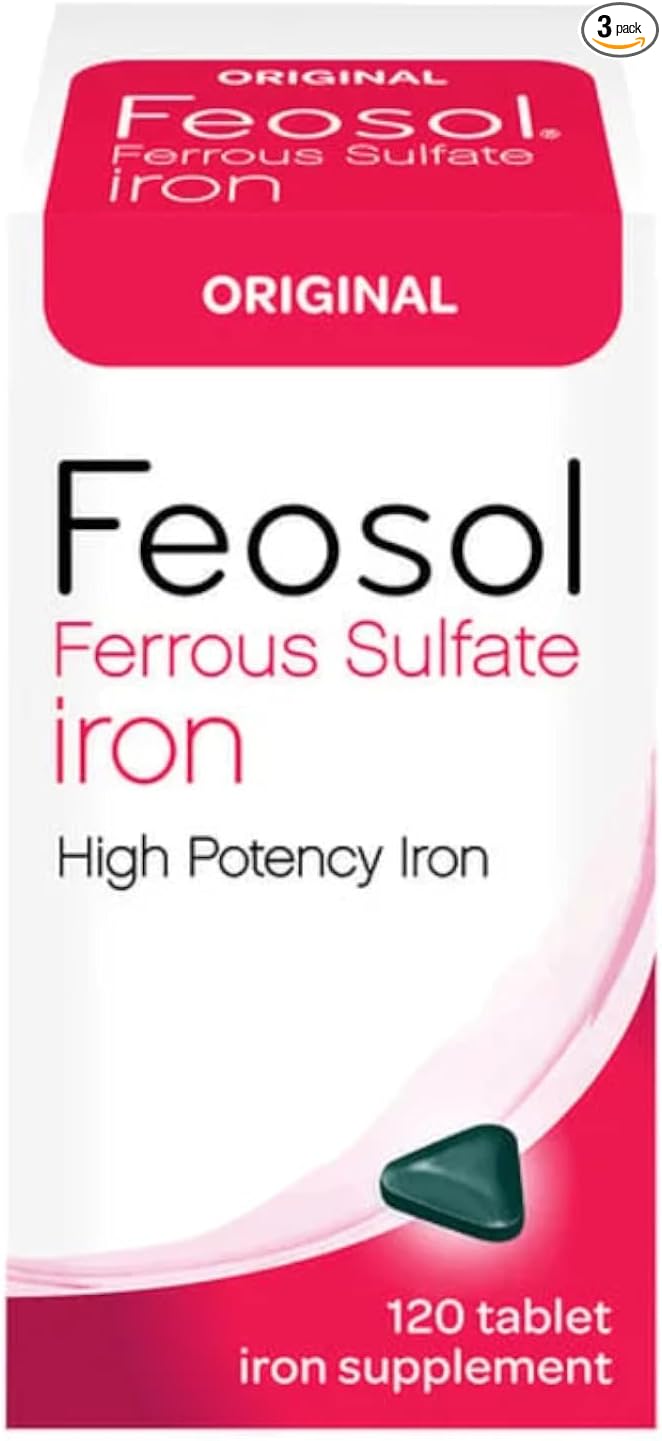 Feosol Original Ferrous Sulfate Iron Supplement  120 CT (Pack of 3)
