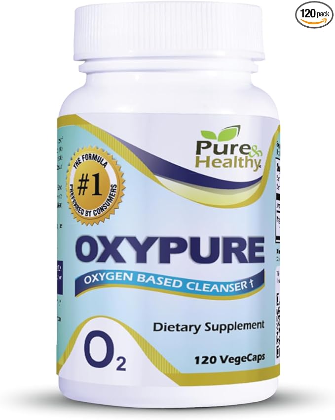 Pure &amp Healthy Oxypure Magnesium Oxide Colon Cleanser with Sodium Bicarbonate Veggie Capsules 120 Count
