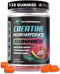 VitaBoost Creatine Gummies 5g- Natural Creatine Monohydrate for Men &amp Women- Delicious Strawberry Watermelon Flavor- Boost Strength Energy &amp Muscle Growth- Vegan Pre Workout Gummies- Made in