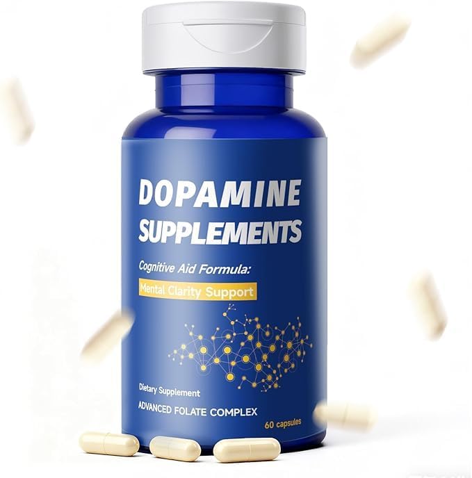 Dopamine Brain Supplement with L-Tyrosine 650mg | Cognitive Function Focus &amp Mood Support | Neurotransmitter &amp Mental Energy Booster | 60 Capsules