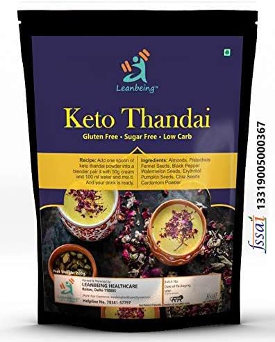 Astha Leanbeing Keto Badam Pista Thandai Premix 200Gm |Sugar-Free Organic Gluten-Free Low Carb Ultra-Low Gi Vegan.