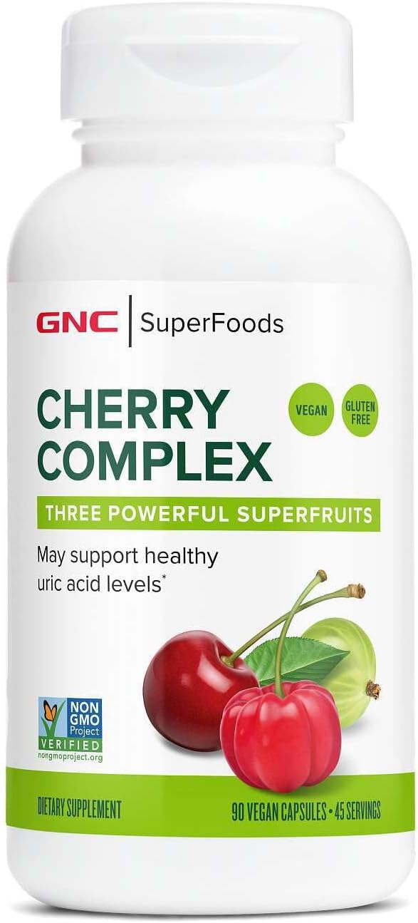 GNC SuperFoods Cherry Complex 3 Powerful Super Fruits 90 Vegan Capsules