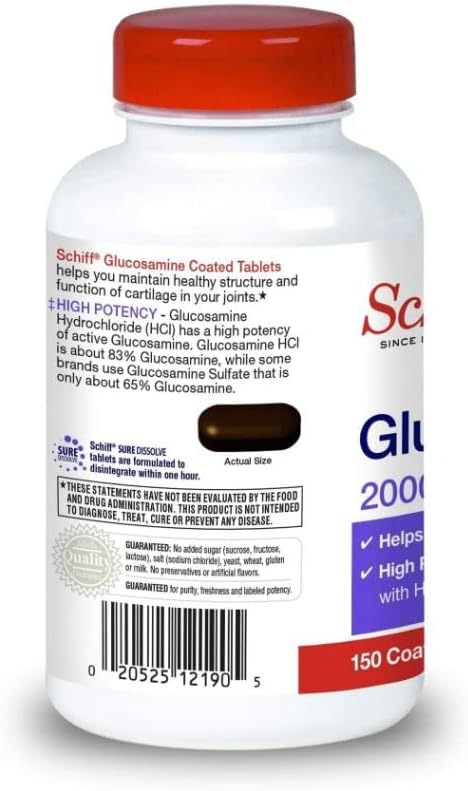 Schiff Glucosamine 2000mg with Hyaluronic Acid (Pack of 4)