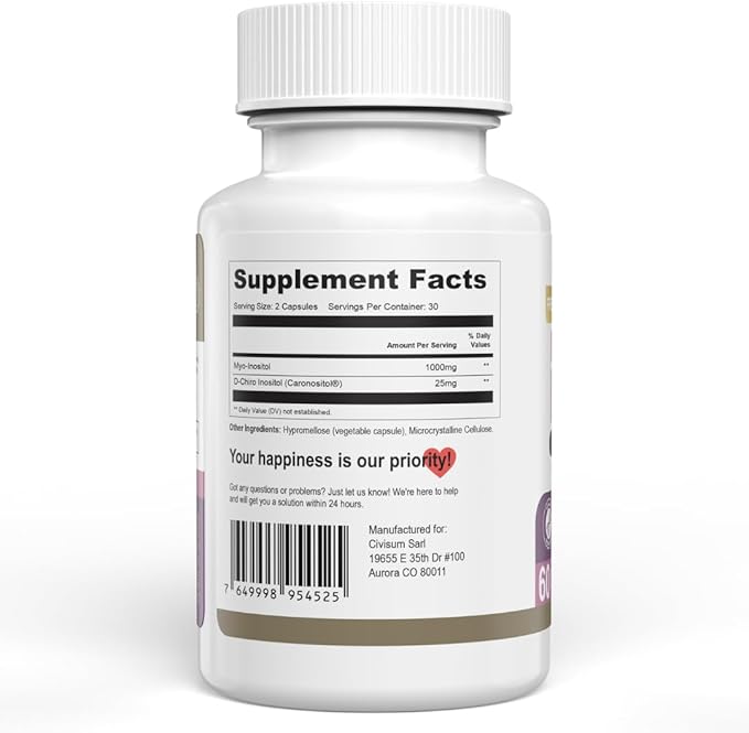 Swiss Activa+ Labs Myo Inositol &amp D-Chiro Inositol Supplement – 40:1 Ratio – Women’s Hormone Support – Supports Overall Menstrual Health &amp Metabolic Wellness – 30 Day Supply