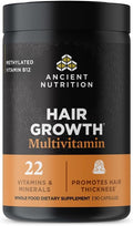 Ancient Nutrition Hair Growth Multivitamin – Supports Thicker Hair Less Shedding Smoother Skin &amp Stronger Nails – with Solubilized Keratin Powered by Peptides 22 Vitamins &amp Minerals – 30 S
