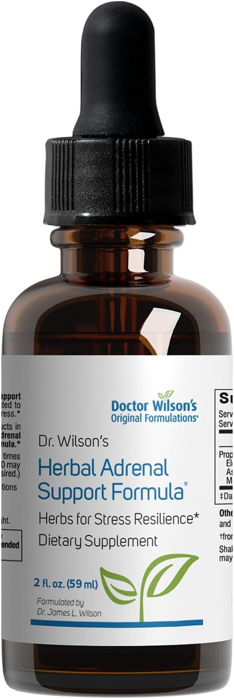 Dr. Wilson's Herbal Adrenal Support Formula adaptogenic Herbs for Daily use Sleep and Energy Support 2 Ounces
