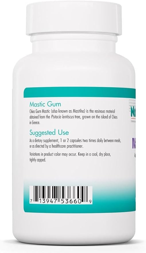 Allergy Research Group NutriCology Mastic Gum - Supports Digestive Comfort - Delivers 1000 mg Chios Mastic Gum Resin per Serving - Vegetarian &amp Hypoallergenic - 120 Servings - 240 Capsules