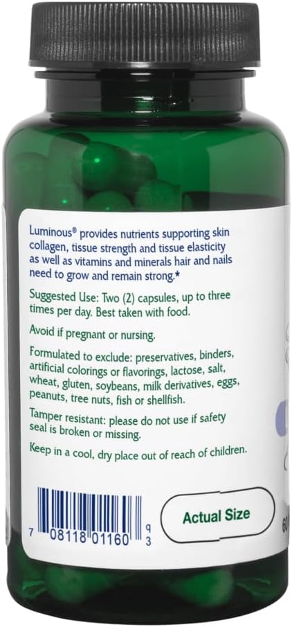 Vitanica Luminous Hair Skin and Nail Support Vegan 60 Capsules