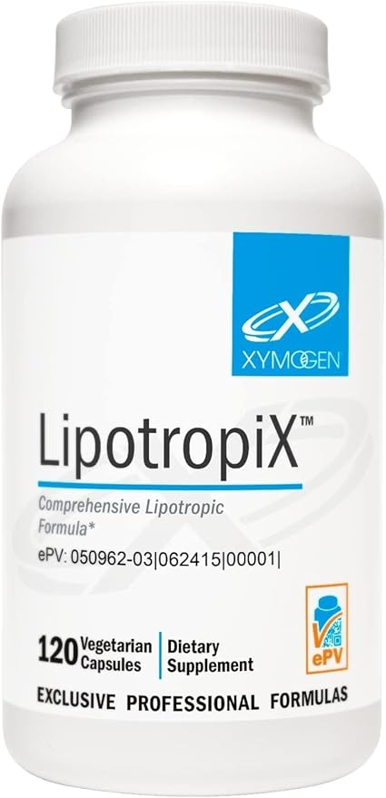 XYMOGEN LipotropiX - Choline Taurine &amp Methionine Formula - Liver &amp Lipid Metabolism Support - Vegan Gluten-Free &amp Non-GMO - 120 Capsules