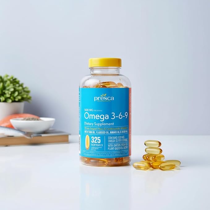 Omega 3-6-9 Dietary Supplement (325 ct.) - Promote Visual Function and Eye Health - Support Heart Cardiovascular Health Healthy Skin Hair and Overall Health (Omega 3-6-9)