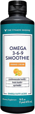 The Vitamin Shoppe Omega 3-6-9 Smoothie - Complete EFA Formula | Orange Cream Flavor Liquid | 16 oz | Heart &amp Brain Health