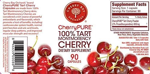 CHERRY BAY ORCHARDS Cherrypure 100% Tart Cherry 90 Capsules 0.02 Pound