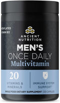 Ancient Nutrition Multivitamin for Men Multi Men's Once Daily Vitamin Supplement Methylated Vitamin A B K2 Magnesium Supports Immune System 30 Ct