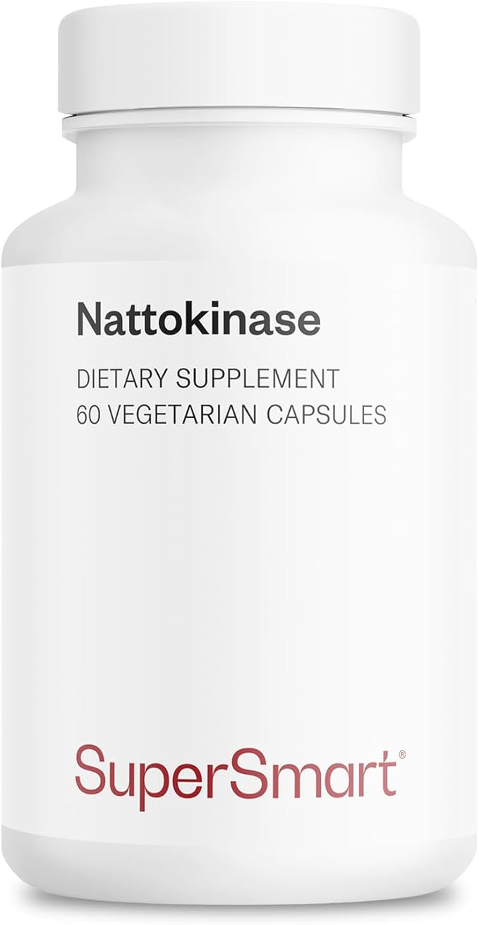 Supersmart - Nattokinase 2600FU or 200mg per Day (Highly Bioavailable) - Japanese Natto Extract - Enhanced with Vitamin E - Fibrinolytic Enzyme | Gluten Free - 60 Capsules.