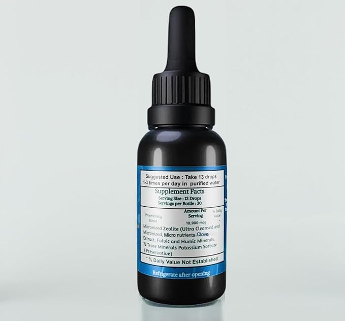 Liquified Zeolite 3 Pack Fulvic and Humic Acid Immune Gut Support Liquid Cleanser Zeolite 1 oz Glass Bottle exp 10/01/27