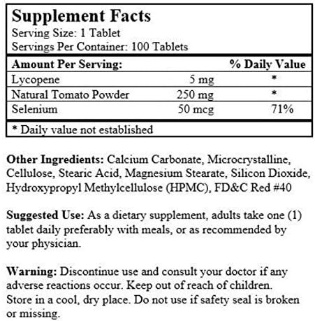 3 Packs Natural Tomato Extract w/ Lycopene (100 Tablets)