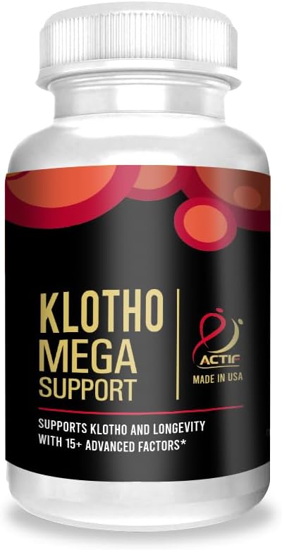 ACTIF Klotho Mega Support with 20+ Advanced Factors for Longevity Support - Non GMO Made in USA 90 Count