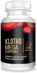 ACTIF Klotho Mega Support with 20+ Advanced Factors for Longevity Support - Non GMO Made in USA 90 Count