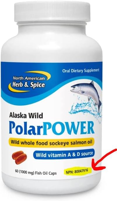 North American Herb and Spice Polar Power Gel-Capsules 60-Fish Oil Caps.