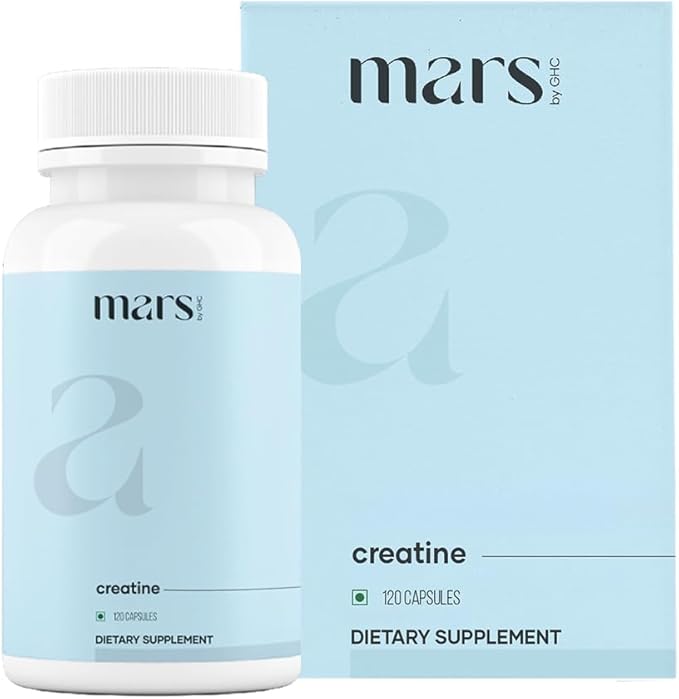 mars by GHC Micronized Creatine Monohydrate Capsules with Shilajit &amp Ashwagandha | Overall Well-Being | 240 Count | Pack of 2