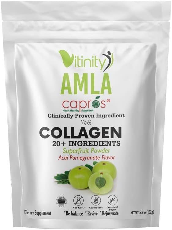 VITINITY AMLA SUPERFOOD 20+Key Ingredients Collagen (Type 1 &amp Type 3) Powder with CLINICALLY Proven Ingredient (AMLA) for AdultsFast-Acting Liquid DELIVERY(30 Day Supply)