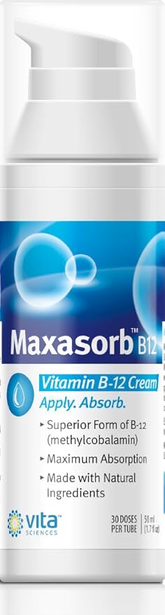 Vita Sciences Vitamin B12 Cream Methyl B-12 Methylcobalamin B12 1000 mcg Energy Health &amp Vibrant Skin Powerful Topical B12 Skin Cream - Helps with Eczema &amp Psoriasis.Energy Like B12 Patch