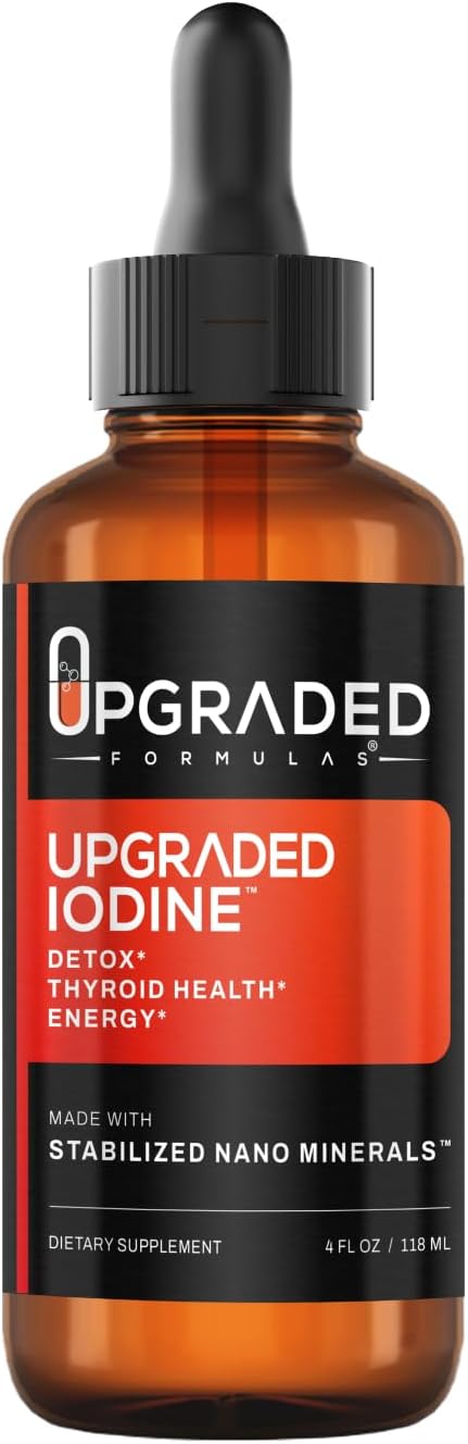 Upgraded Formulas Iodine Supplement with Liquid Nano Minerals - Detox Thyroid Health and Energy - Natural Gluten-Free (4 Fluid Ounces)