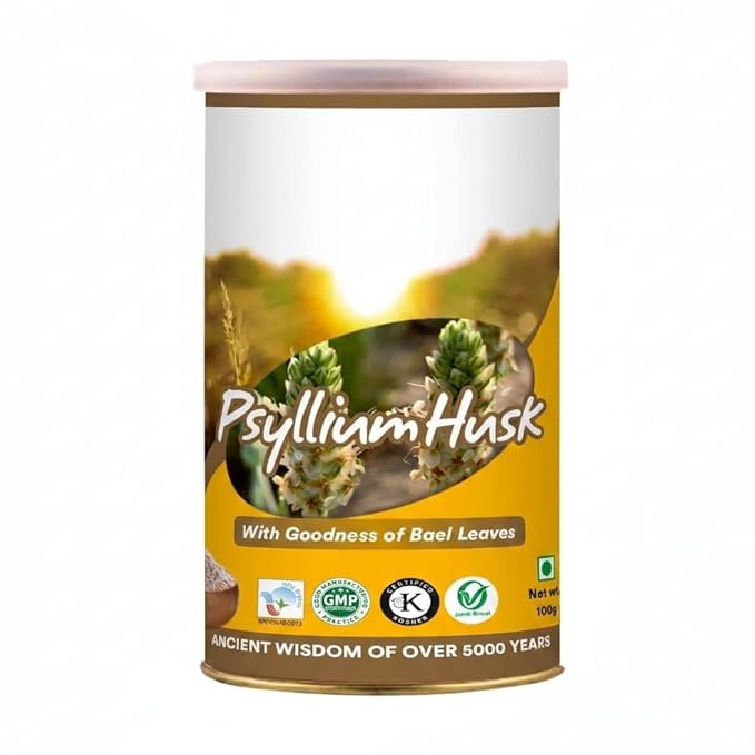 Isabgol Whole Psyllium Husk Powder - 100g With Dietary Fiber Supports Heart Health &amp Digestive System Gluten Free Non-GMO