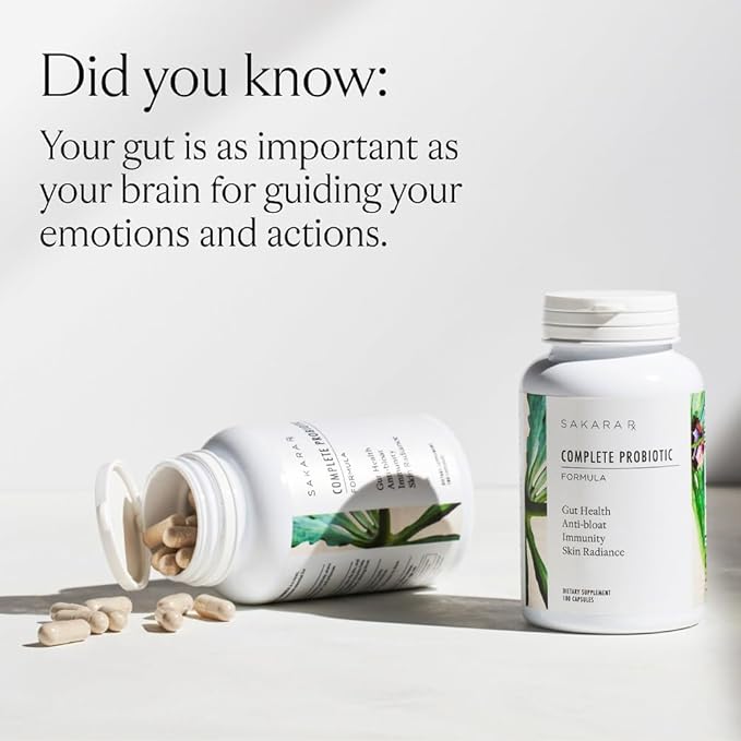 SAKARA Complete Probiotic - Prebiotics and Probiotics for Women Digestive Health Supplements Supports Bloating Immune System &amp Skin Radiance Gut Health for Women with 3 Billion CFU's - 180 Caps