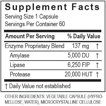 TRANSFORMATION THE GENESIS OF GOOD HEALTH LypoZyme Enzyme Supplement Advance Lipase Enzyme Blend for Healthy Digestion &amp Nutrient Absorption Non-GMO60 Cap
