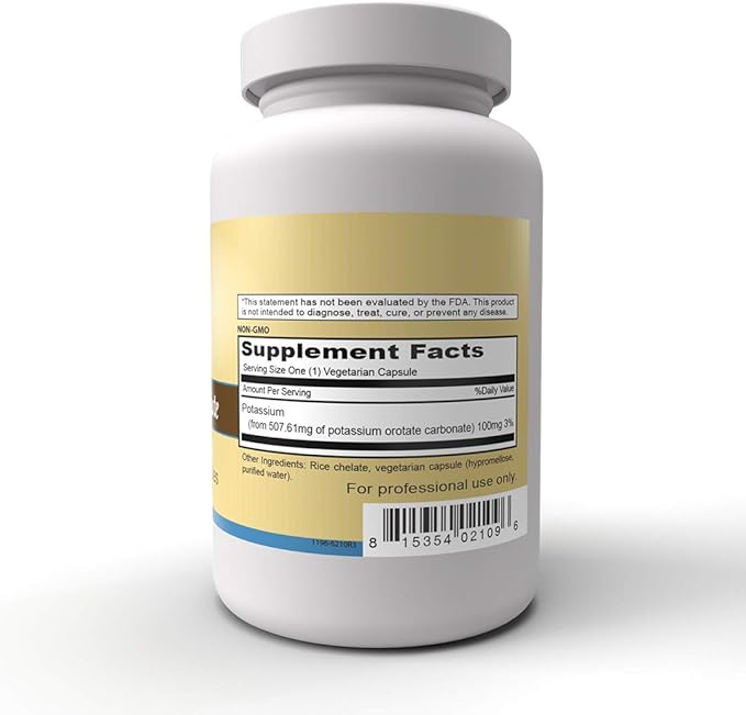 Priority One Vitamins Potassium Orotate 100 Vegetarian Capsules - Highly-Absorbable - Healthy Carbohydrate and Energy Metabolism* - Supporting a Healthy Cardiovascular System.*