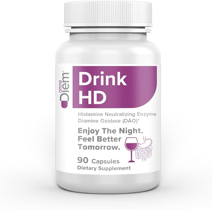 Omne Diem DrinkHD – 90 Count | DAO Enzyme Supplement with Diamine Oxidase | Delayed Release Capsules