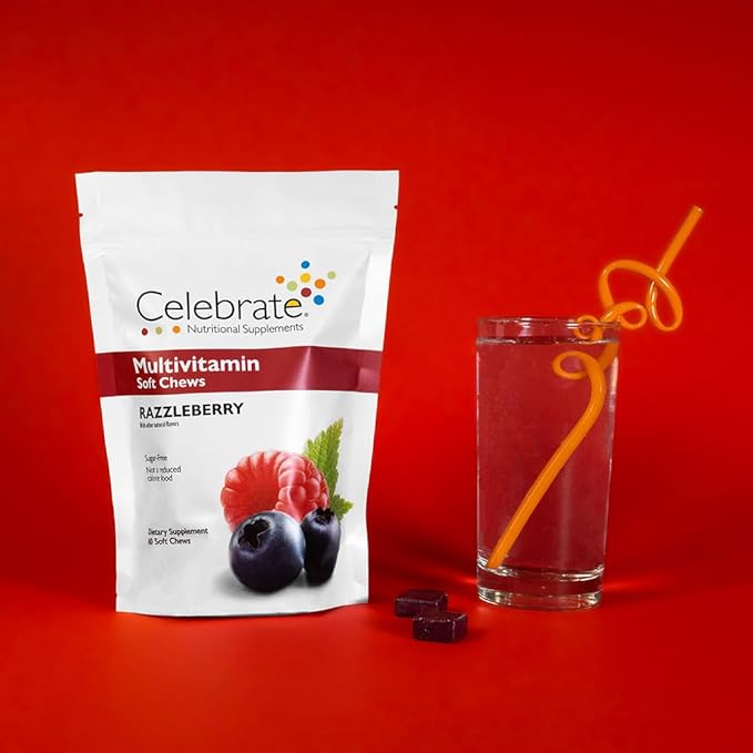 Celebrate Vitamins Bariatric Multivitamin Soft Chews - Essential Vitamins &amp Minerals Sugar &amp Gluten Free - Gastric Bypass &amp Sleeve Gastrectomy Supplement - Berry (180ct)