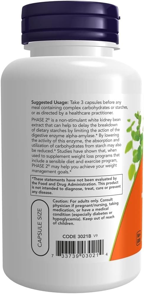 NOW Foods Phase-2 500 mg 120 VegiCaps (Pack of 2)